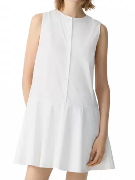 Theory Sleeveless White Mini Dress With Peplum Skirt